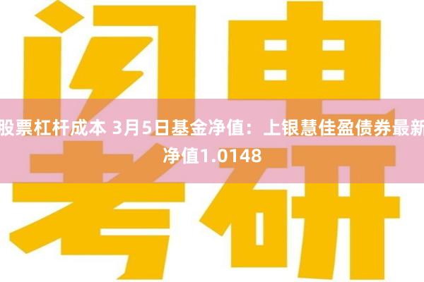股票杠杆成本 3月5日基金净值：上银慧佳盈债券最新净值1.0148